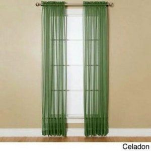 MILLER Curtains Sheer Angelica Voile 59 x 84 Panel, Celadon Green